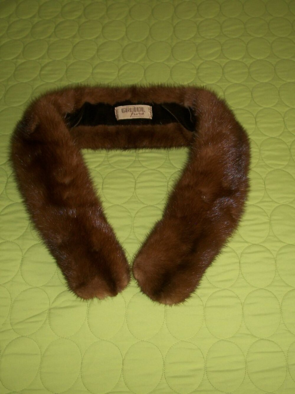 Vintage Real Gruidl Brown Mink Fur Collar/Stole